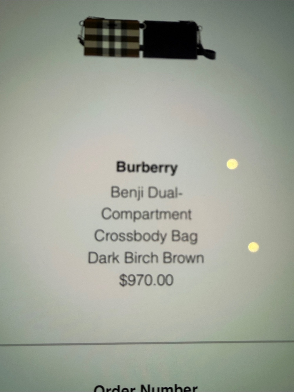 Burberry Black Brown White Plaid Crossbody Pouch - Picture 4 of 4
